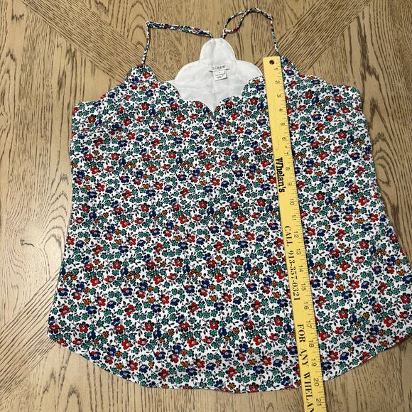 J.Crew Women’s 8‎ Floral Printed scalloped cami top Sleeveless Tank - Picture 6 of 10